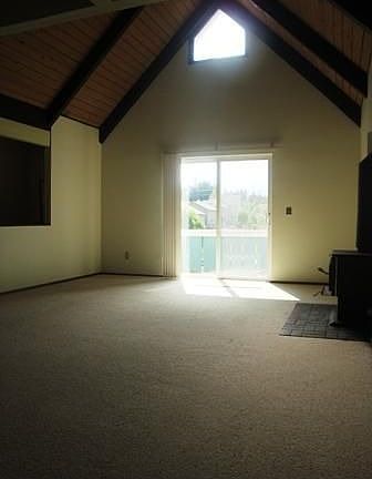 Living area with Sliding doors to deck