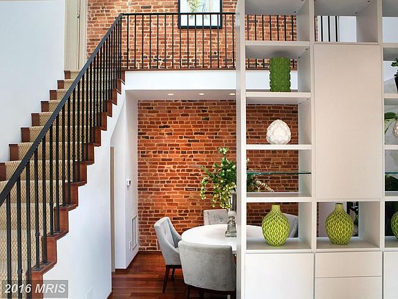 View from Entry Hall into Dramatic Dining Room