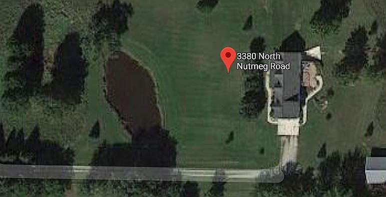 aerial view with pond