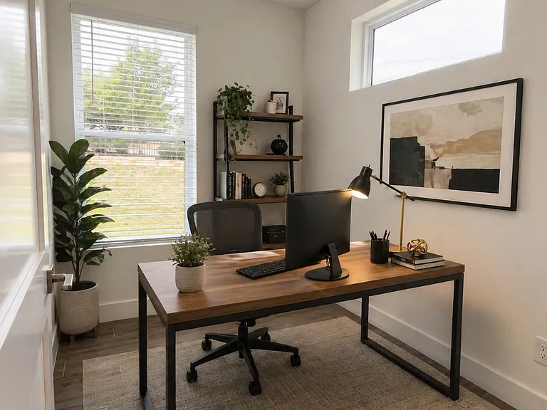 Light-filled office space, thoughtfully sized and ideal for getting work done.