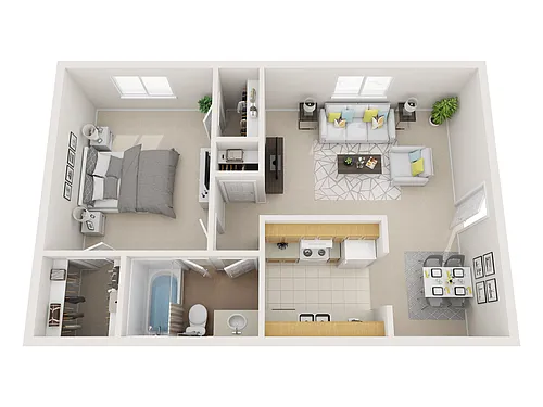 Floor plan 1 Bed / 1 Bath
