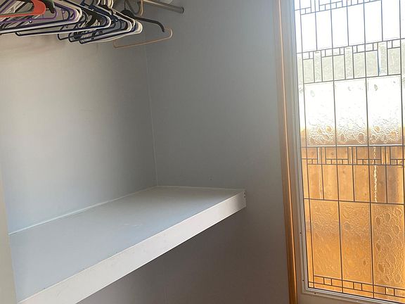 Laundry counter and hanging clothes area