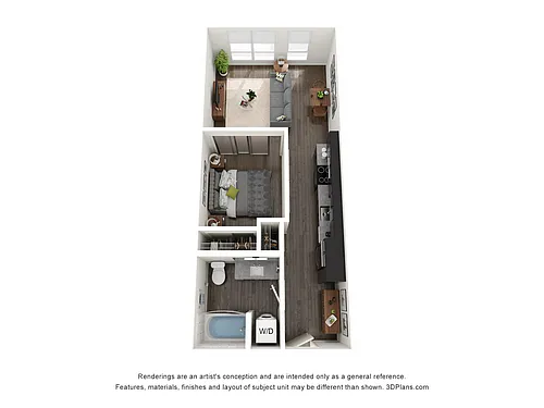 Floor plan Open 1 Bedroom A
