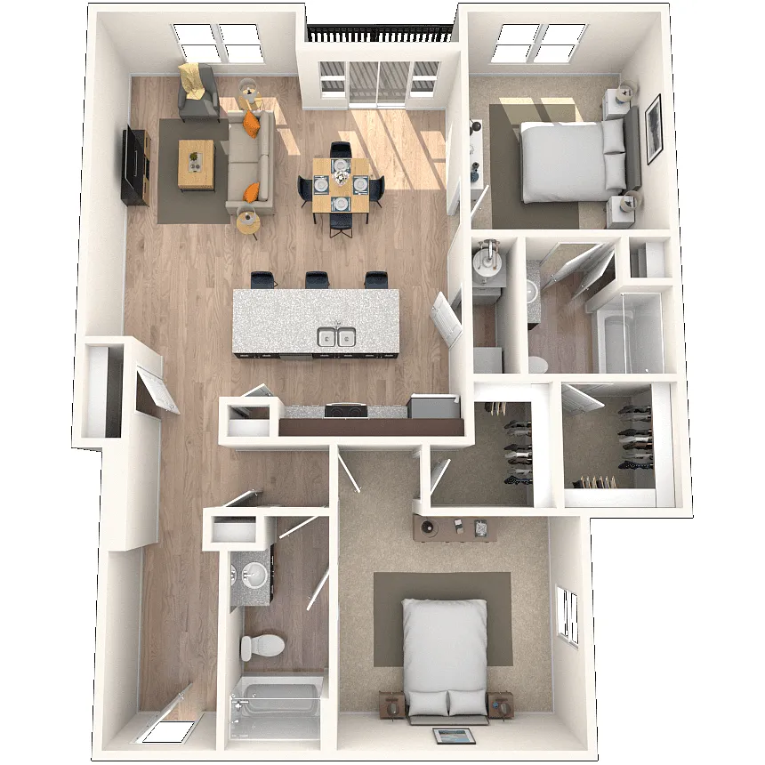 Floor plan Loft 2x2 956-1420 SF