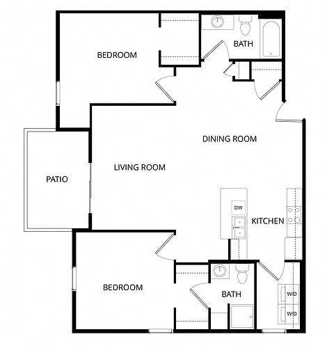 Floor plan 2x2 Ponderosa