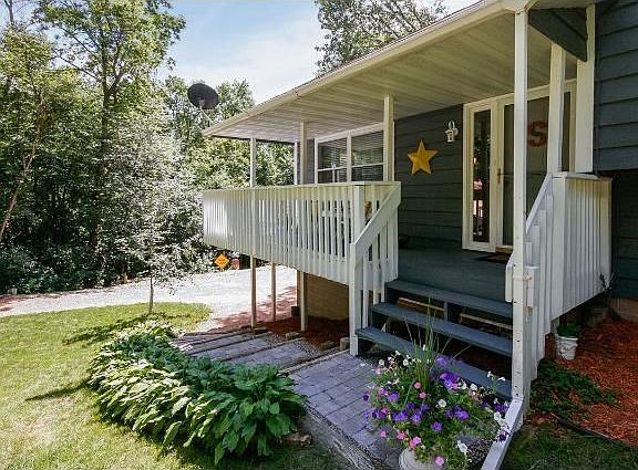 The front porch is a perfect spot to sit and relax anytime of day.