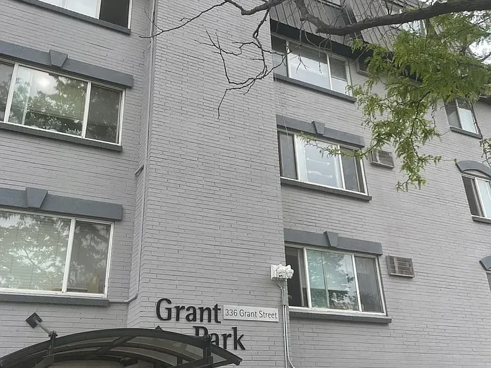Outside Grant Park - Secure entry including laundry and workout facility.
