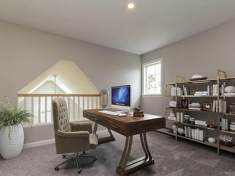 2nd floor nook for study or den. Balcony looks down to living room.