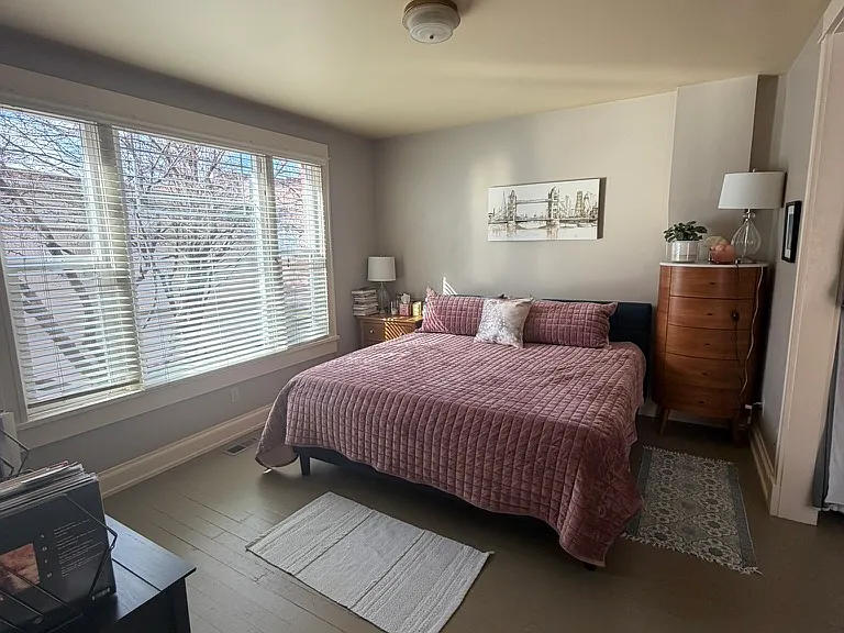 This is a photo of the front room being used a a bedroom option.