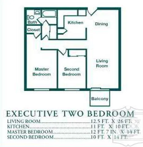 Floor plan 2 Bedroom EX