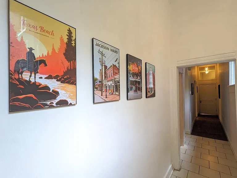 Looking down the hallway... next is Bedroom 1, then the bathroom, then Bedroom 2. At the end of the hall is where the apartment stops. (On the other side of the apartment is a family residence.)