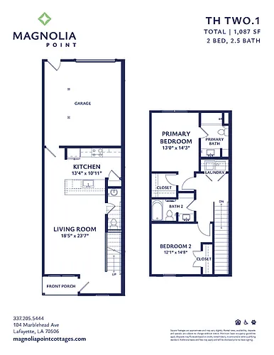 Floor plan 2 BR/2.5 BA
