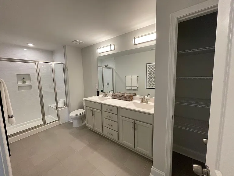 Double sink vanity in master