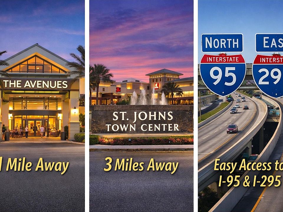 Neighborhood location graphic highlighting nearby shopping and interstate access rather than the home itself.