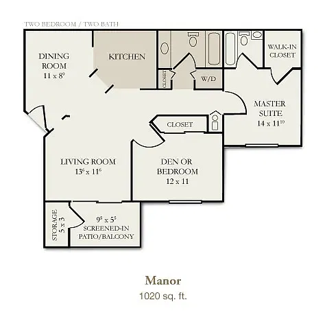 Floor plan 2Bed/2Bath