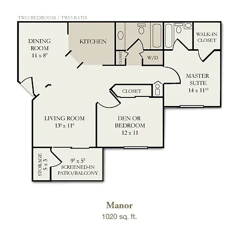 Floor plan 2Bed/2Bath