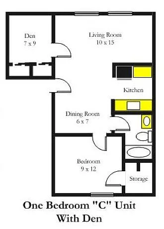 Floor plan 1BR - C Unit