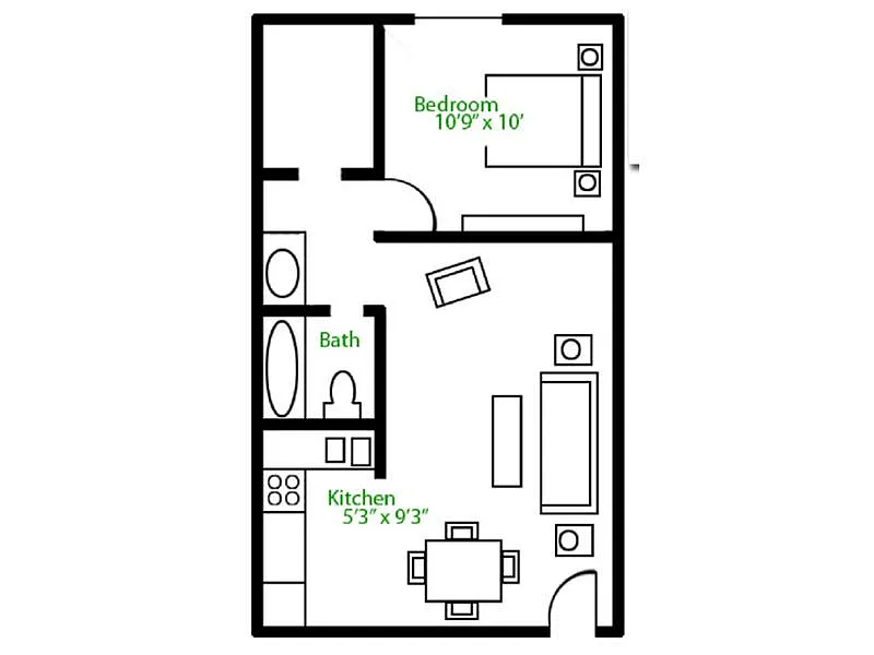 Floor plan 1 Bedroom 1 Bathroom
