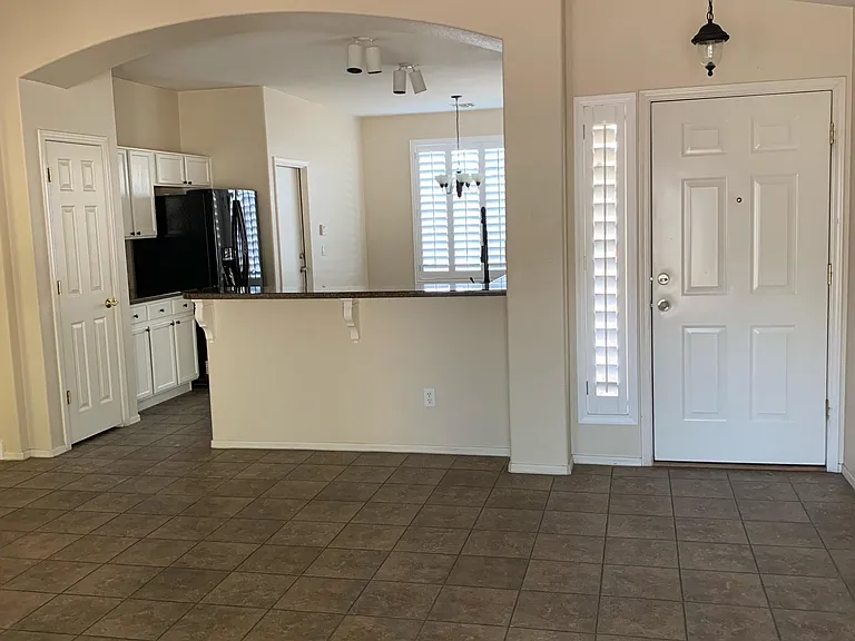 Spacious great room with vaulted ceiling.