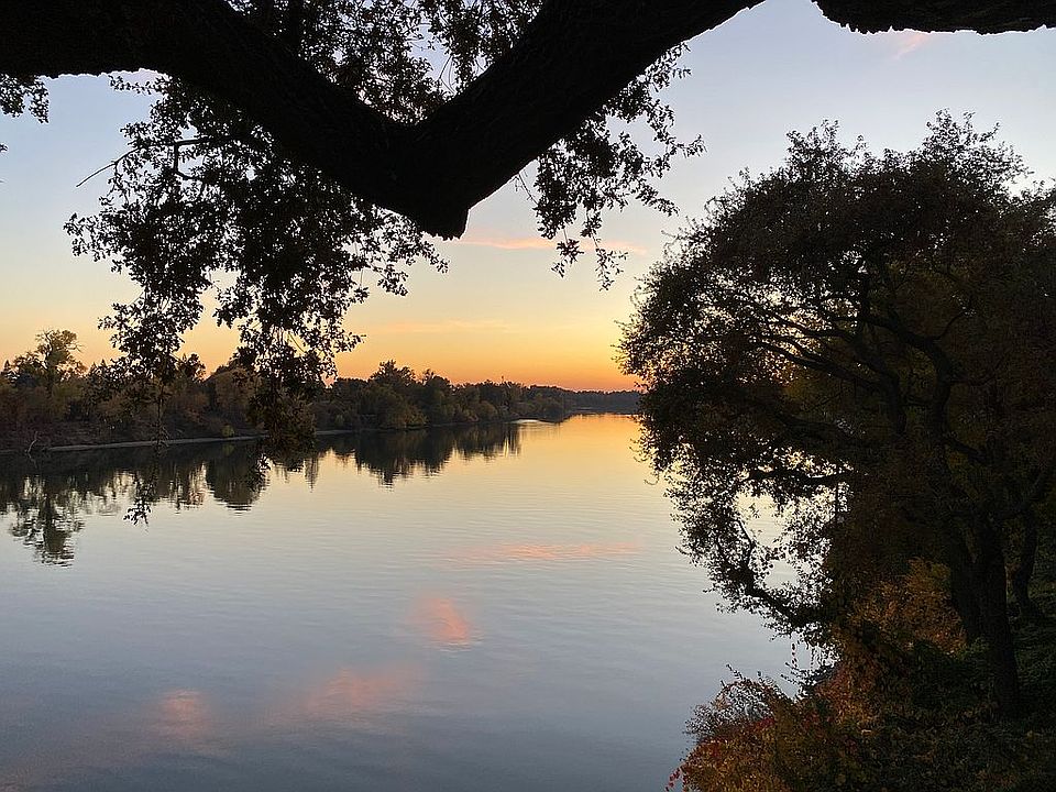 up river, sunset 