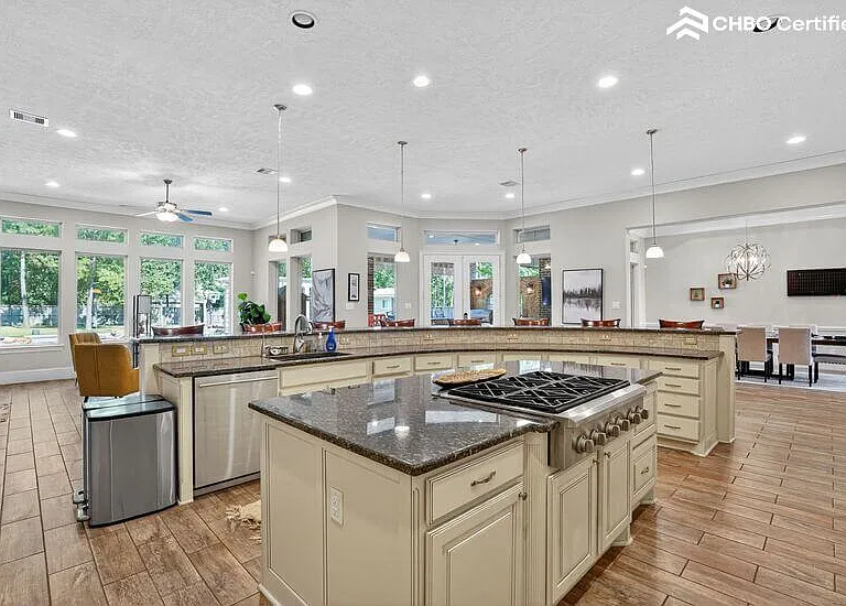 Chef's kitchen with oversized island