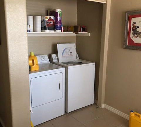 Large laundry area off of kitchen