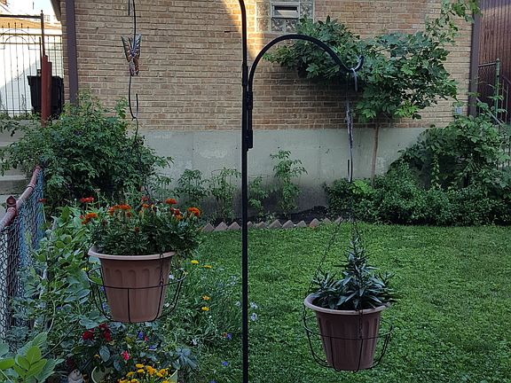 Back yard & detached garage