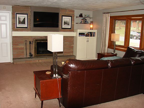 Built-in Bookshelf and Component Cabinet.