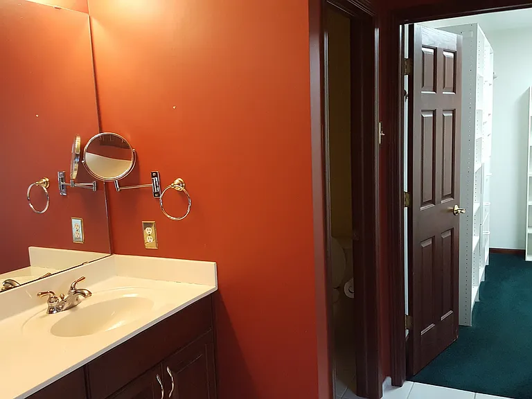 Primary bathroom with walk-in closet