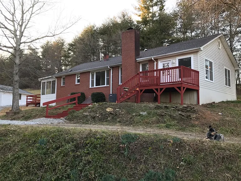 Front entrance and deck.