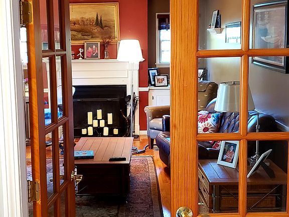Family room with working fireplace