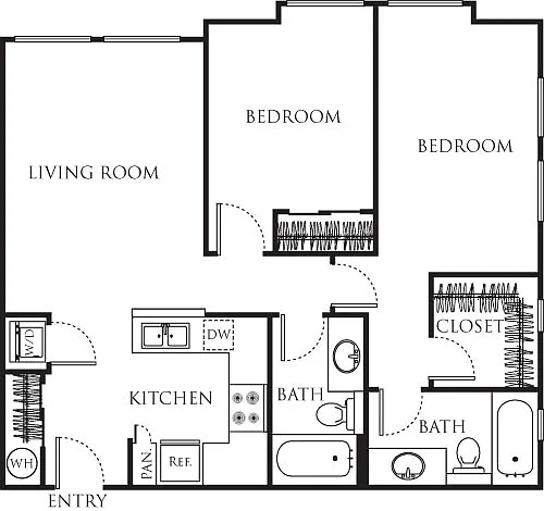 Floor plan Two Bedroom 876