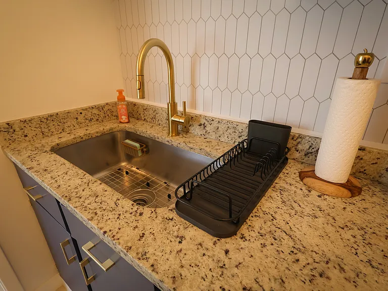 Kitchen sink area.