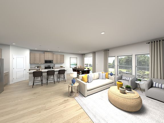 Great room in the Valentia floorplan