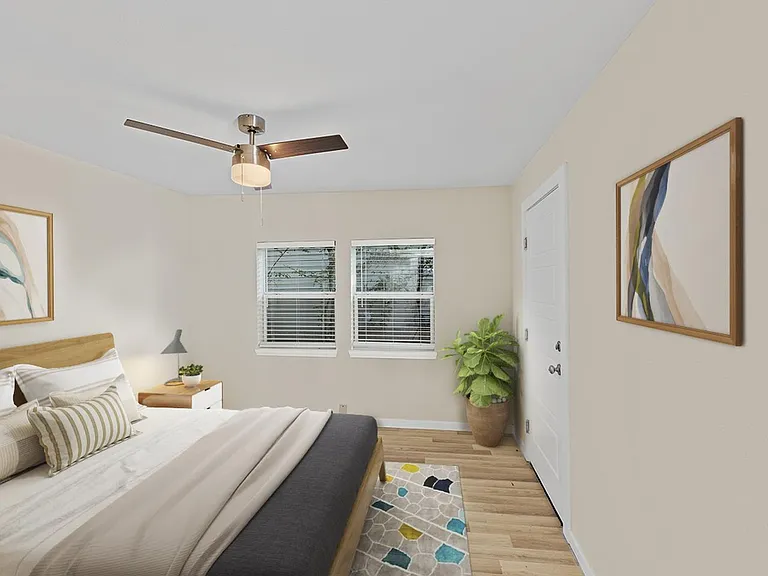 Bedroom 3. This image shows a virtually furnished space. Bedrooms come unfurnished.