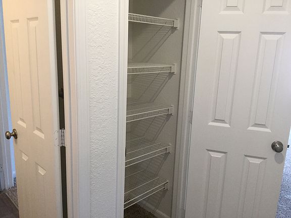 Linen closet of 1 car garage