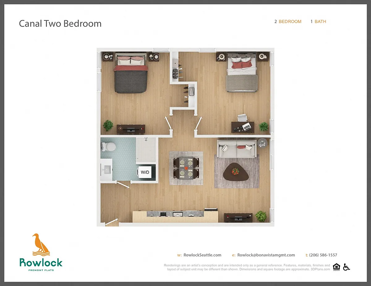 Floor plan Canal Two Bedroom
