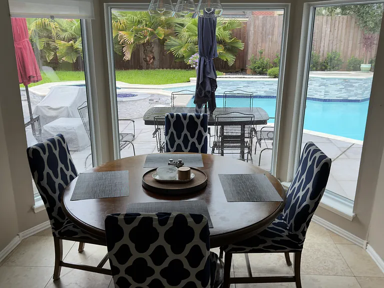breakfast nook with large windows