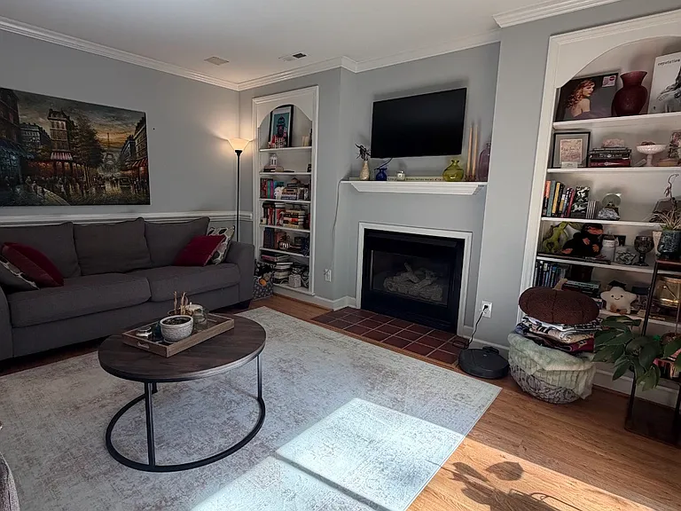 Living room with fireplace