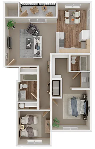 Floor plan 2 Bed 2 Bath