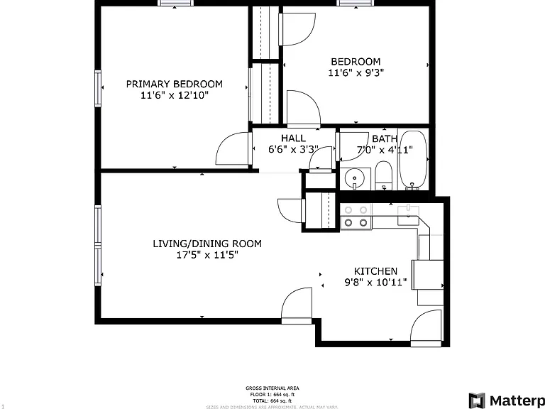 2 Bed 1 Bath
Sizes & Dimenstions are approximate, actual may vary 2 Bed 1 Bath
Sizes & Dimenstions are approximate, actual may vary