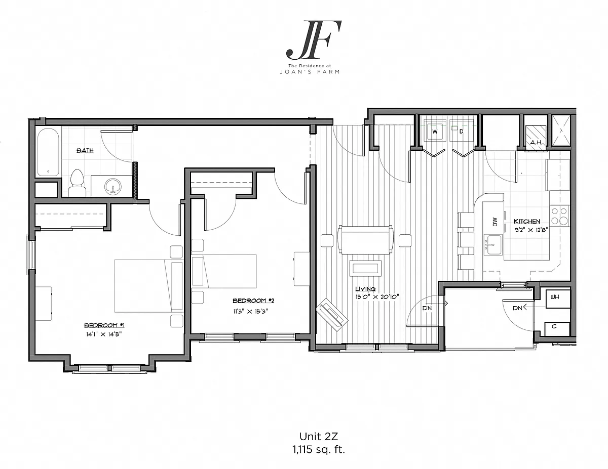 Floor plan Two Bedrooms One Bath