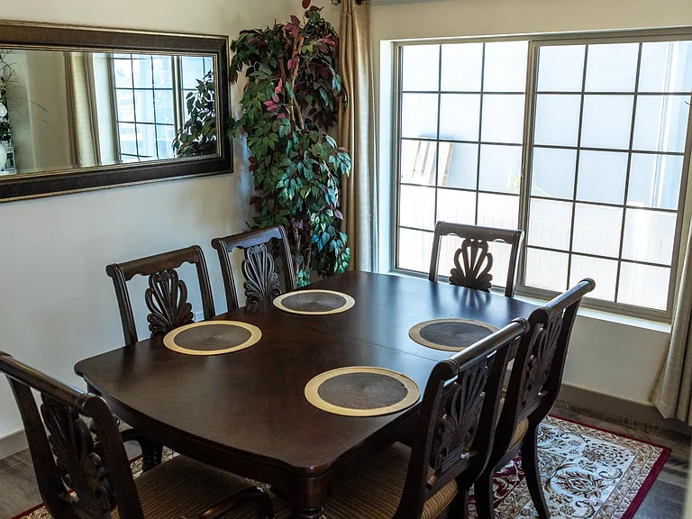 Formal dining area next to the living room