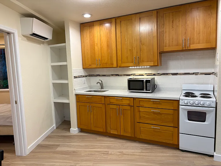 Kitchen with open shelving