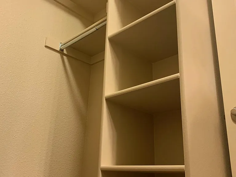 Master Bedroom Walk-in with Closet Shelving built-in