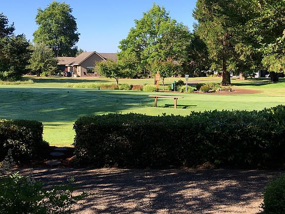 Patio overlooking tee