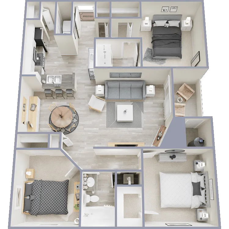 Floor plan 3 Bed 2 Bath