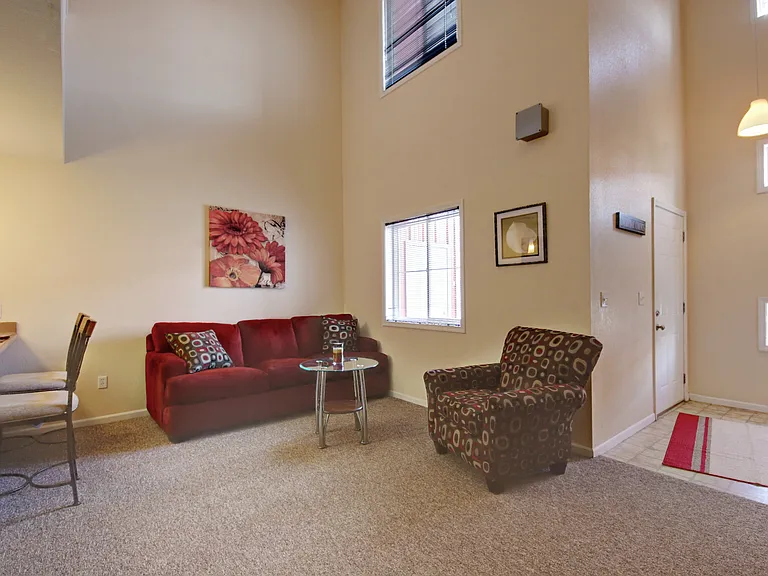 Living room and front door area.