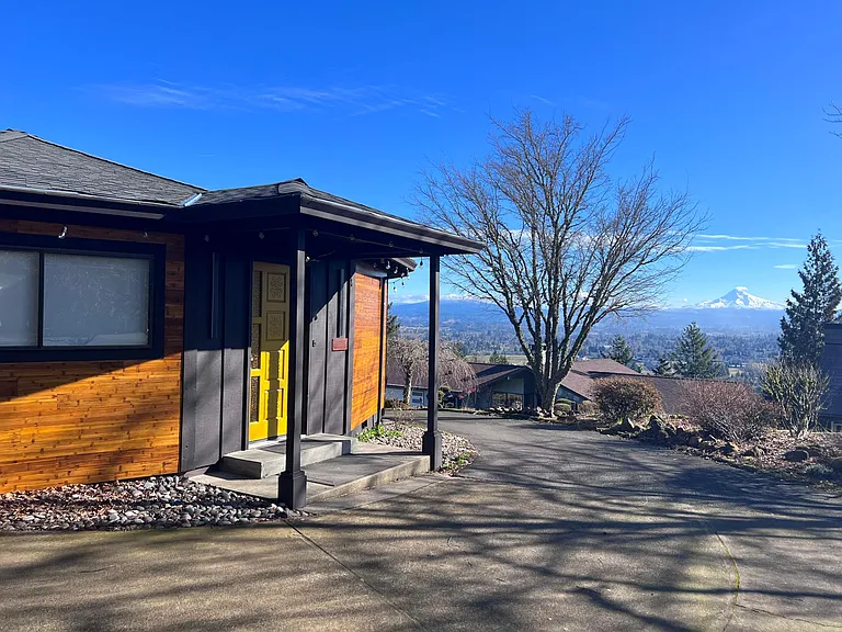 Driveway with a gorgeous view of Mt. Hood