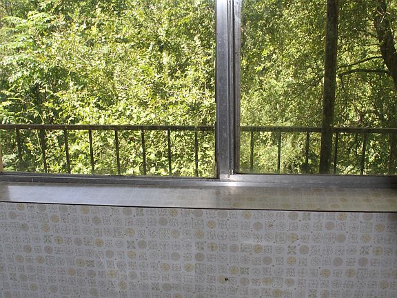 window over kitchen sink...and across deck